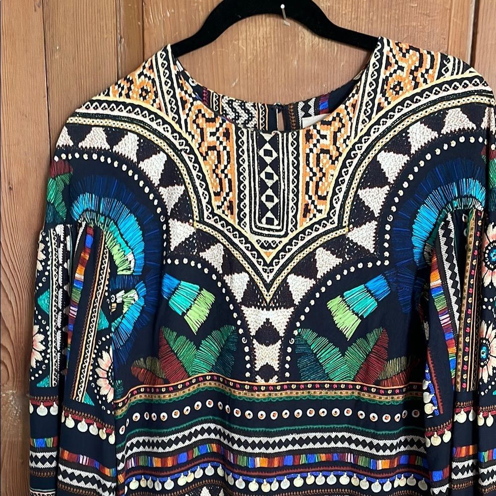 Farm Rio Carlotta abstract Patterned long sleeves tunic Dress - Picture 5 of 10
